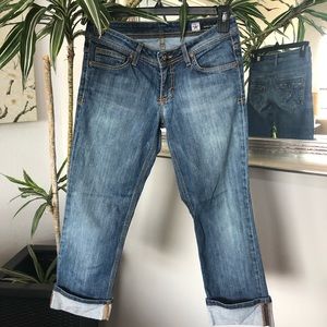 People’s Liberation Med Wash Crop Cuffed Jeans  26